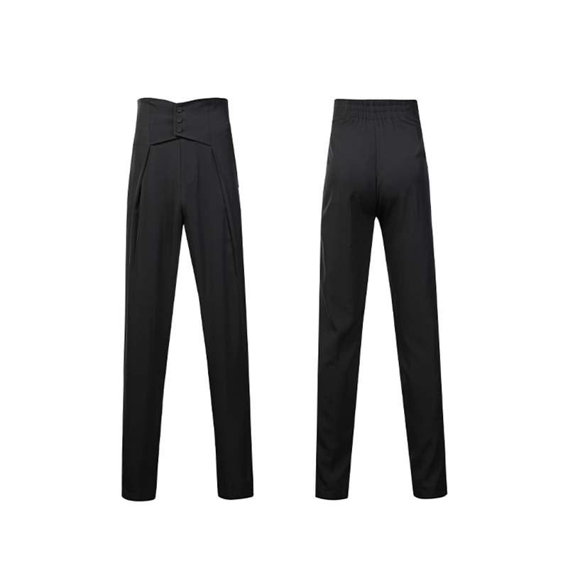 Men's Retro High-Waisted Dance Pants Latin Dance Practice Clothes