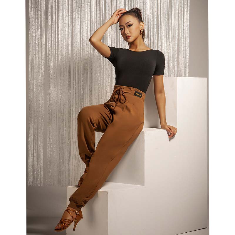Women's High-waist Rope-tied National Standard Dance Pants Training Clothes