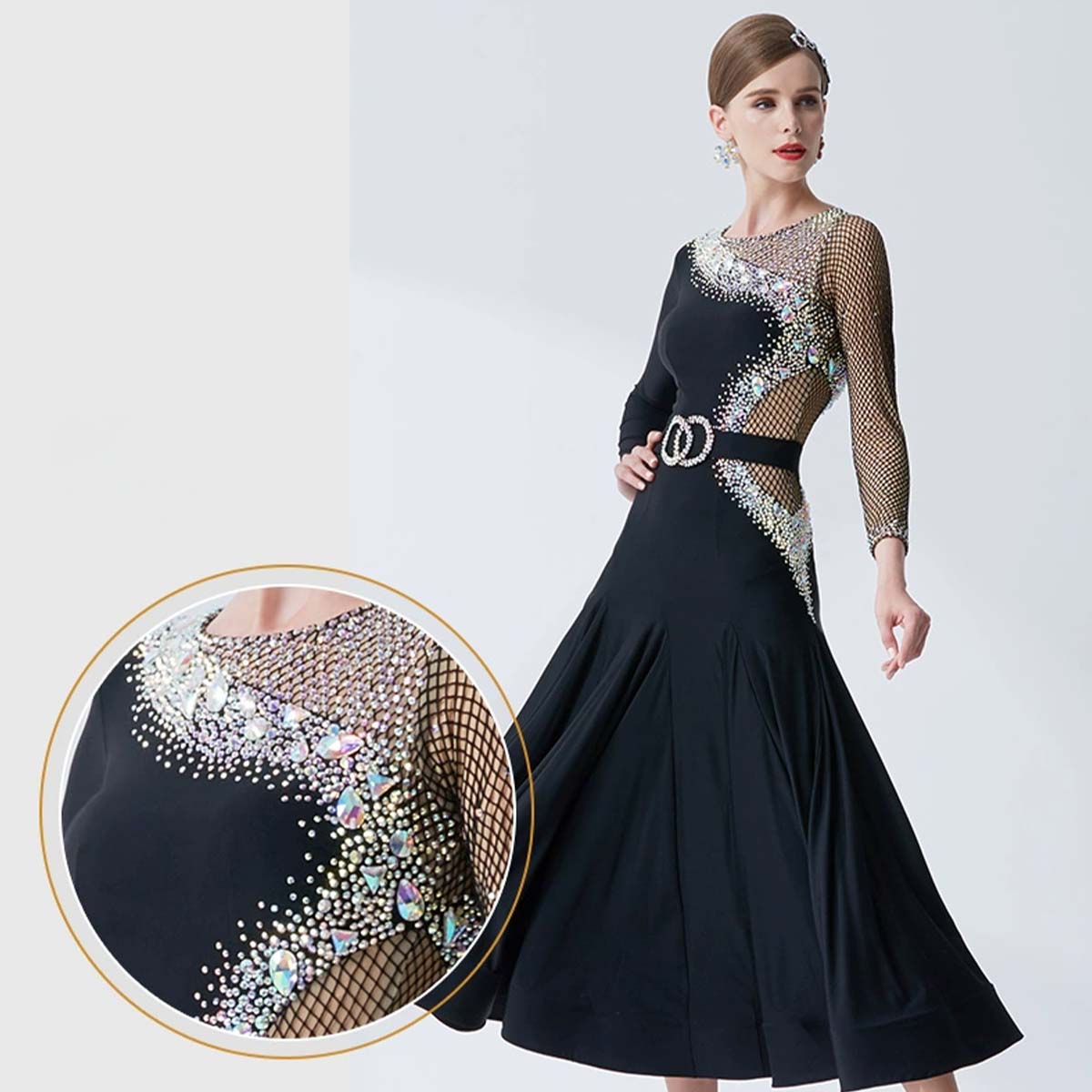 YUN Customisable-Women's DiamonBallroom Dancewear Modern Cotillion WaltDance Dress