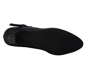 Women's Black Satin Customized Heel Modern Ballroom Dance Shoes