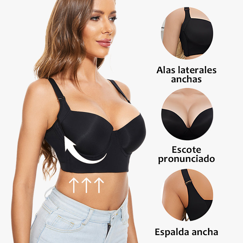 Smoothing Back Push-Up Enhancing Bra-Beige