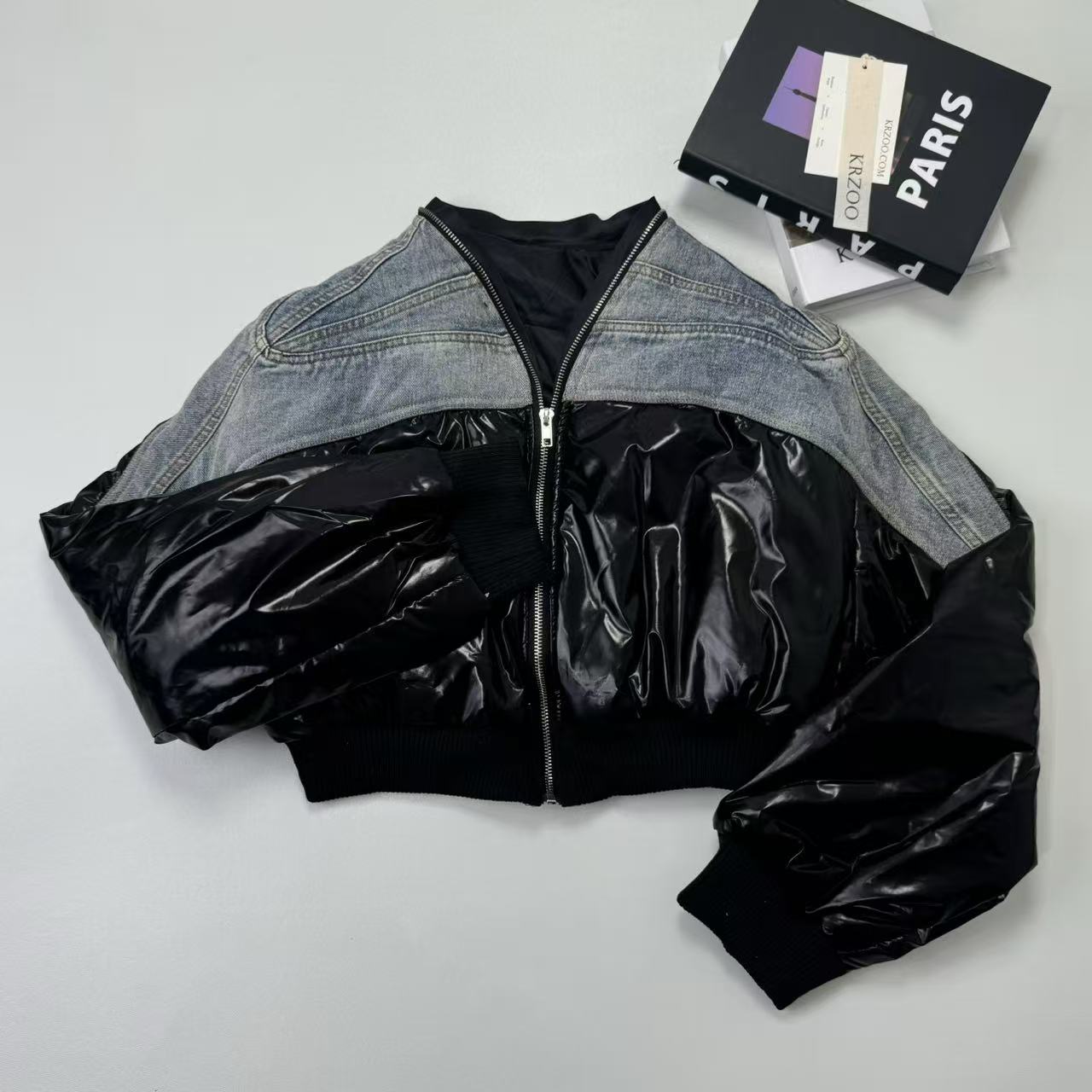 Jeans quilted down puffer jacket