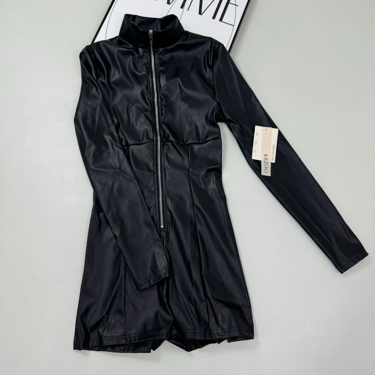 Zipper body-hugging one-piece pants