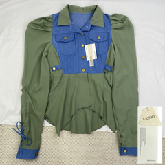Seamed belt denim jacket