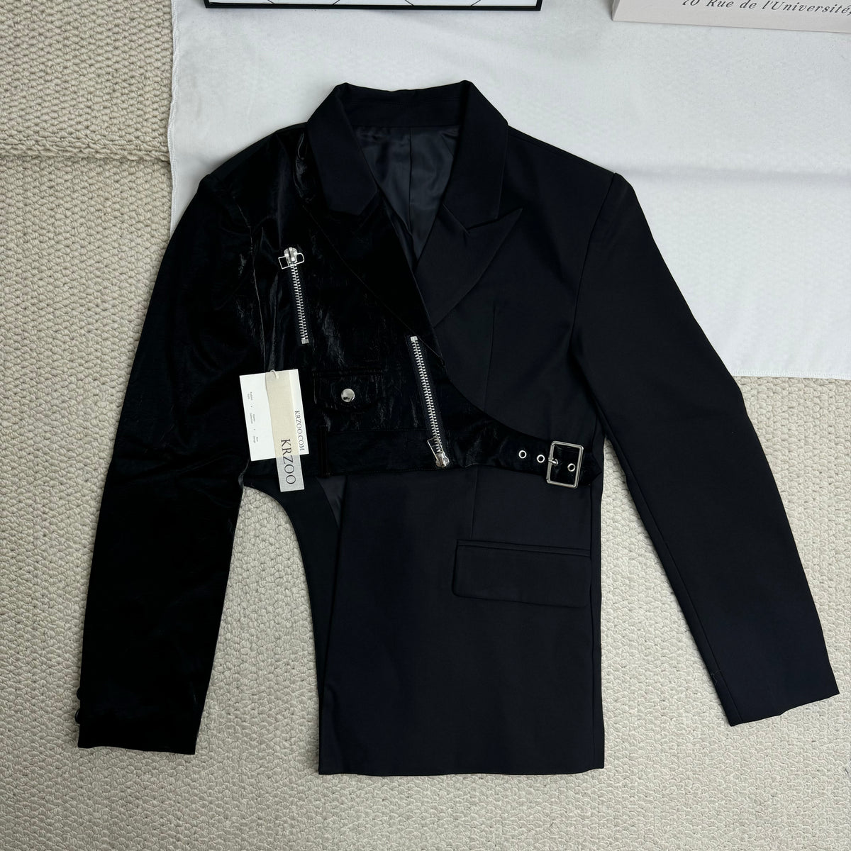Irregular-shaped suit jacket top