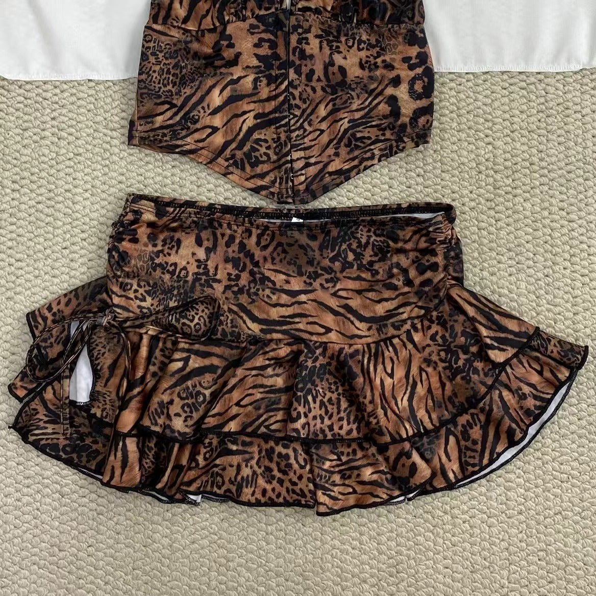 Halter-Neck Leopard Print Dress