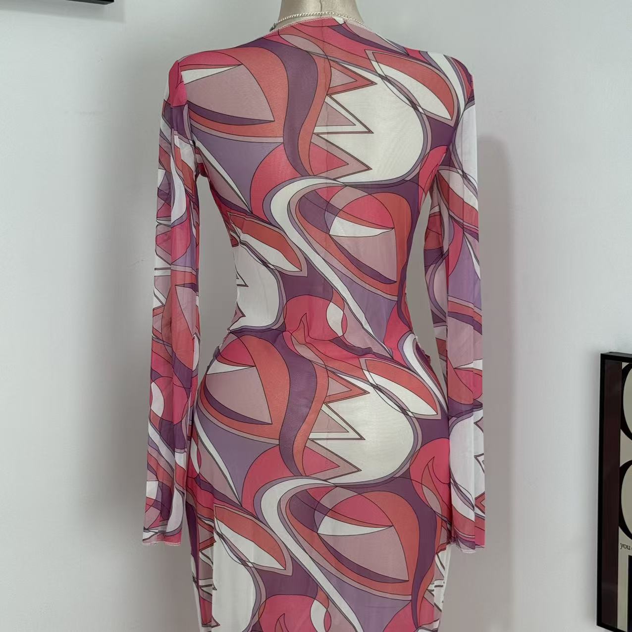 Slimming Body-Hugging Mesh Dress