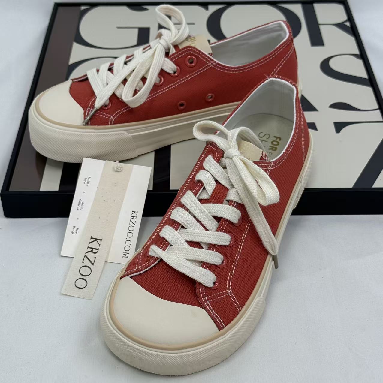 Big-head canvas thick-soled round-toe shoes