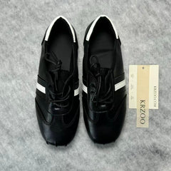 Retro square-top lace-up British style