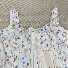 Printed halter-neck short-sleeved top