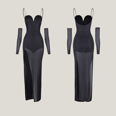 Women's Halter Black Dance Dress DanceWear Training Performance Dress