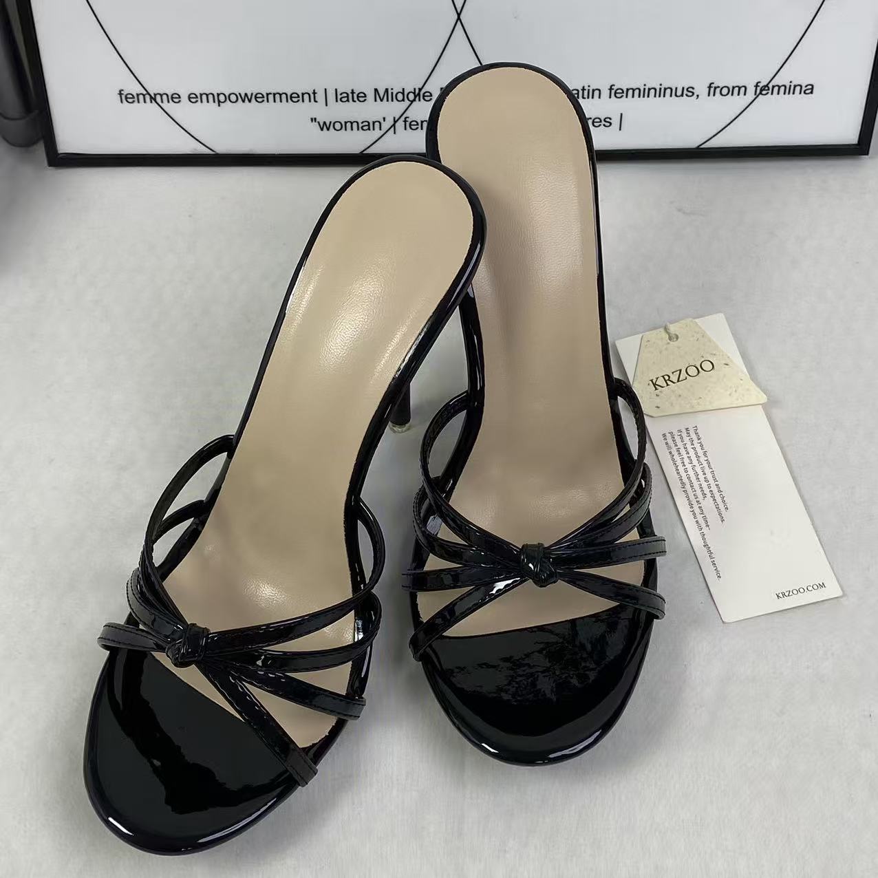 Spun crystal platform high heel