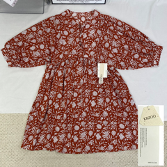 Loose strap printed dress