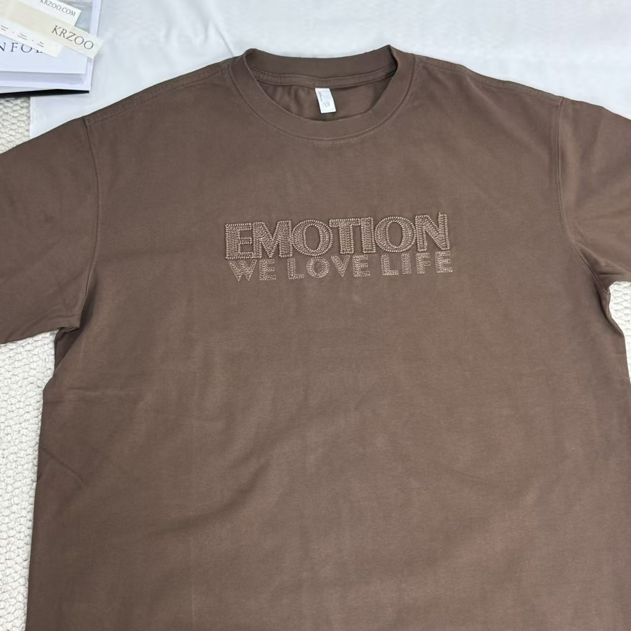 Hand-worn vintage short-sleeved T-shirt