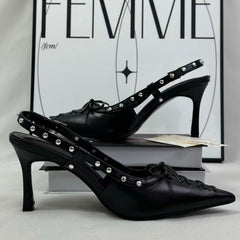 Open-toe lace-up high-heeled shoes