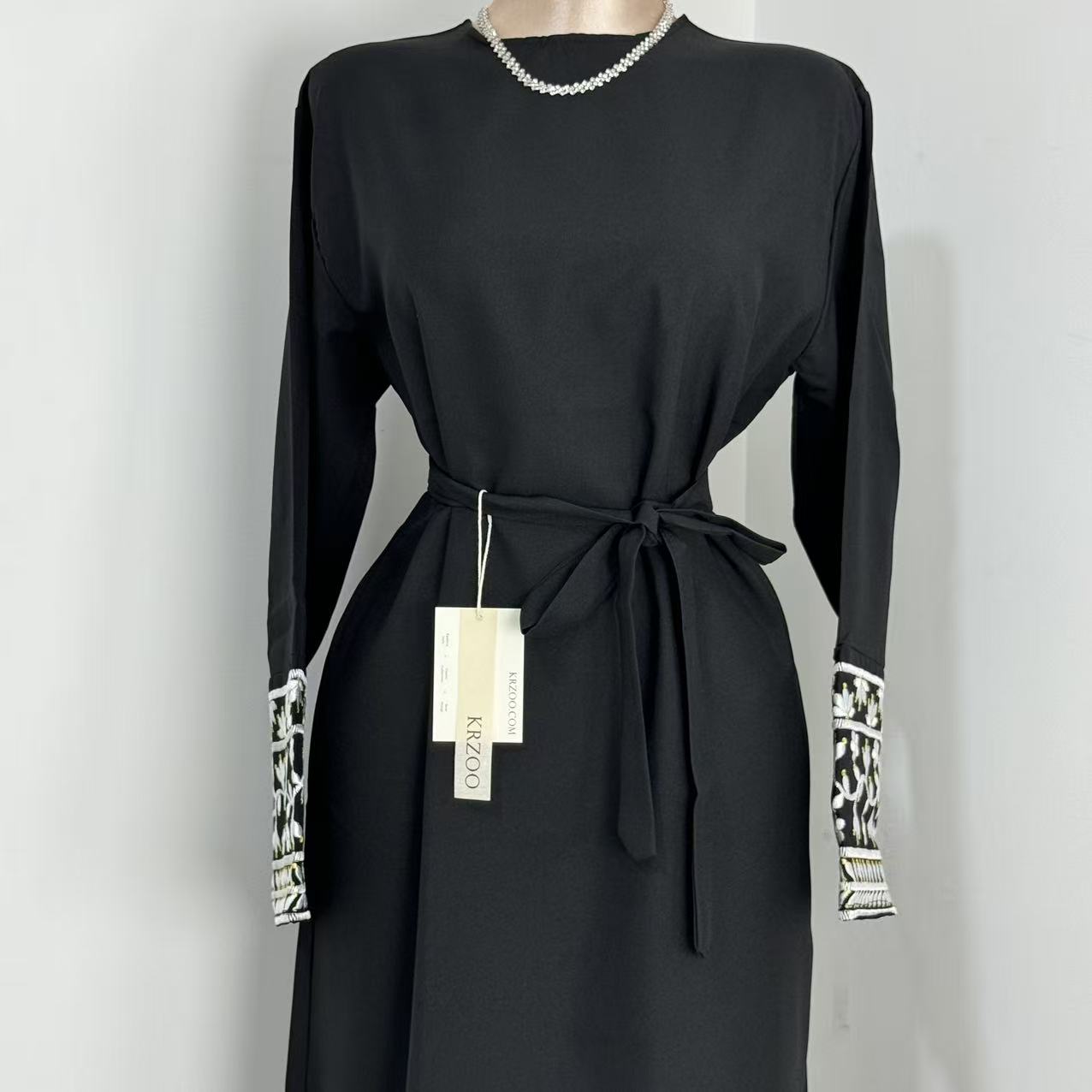 Cotton-Linen Embroidered Closed-Style Robe