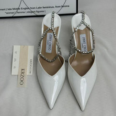 French-style chain beaded high-heeled shoes