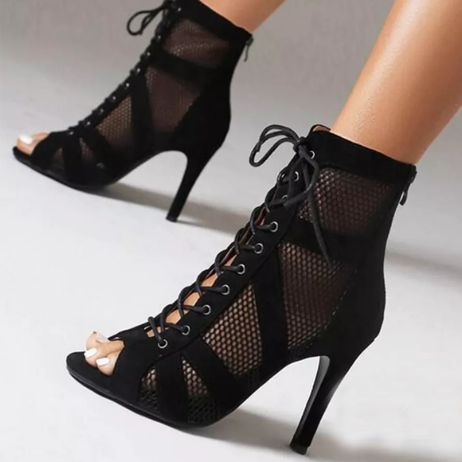 Women's Rubber Sole Customized Dance Heels Boots Salsa JazDance Shoes