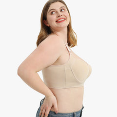 Smoothing Back Push-Up Enhancing Bra-Beige