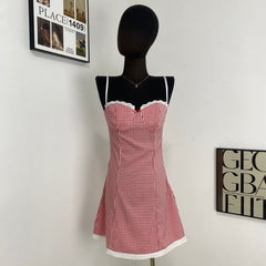 Sweet And Spicy Plaid Print Dress
