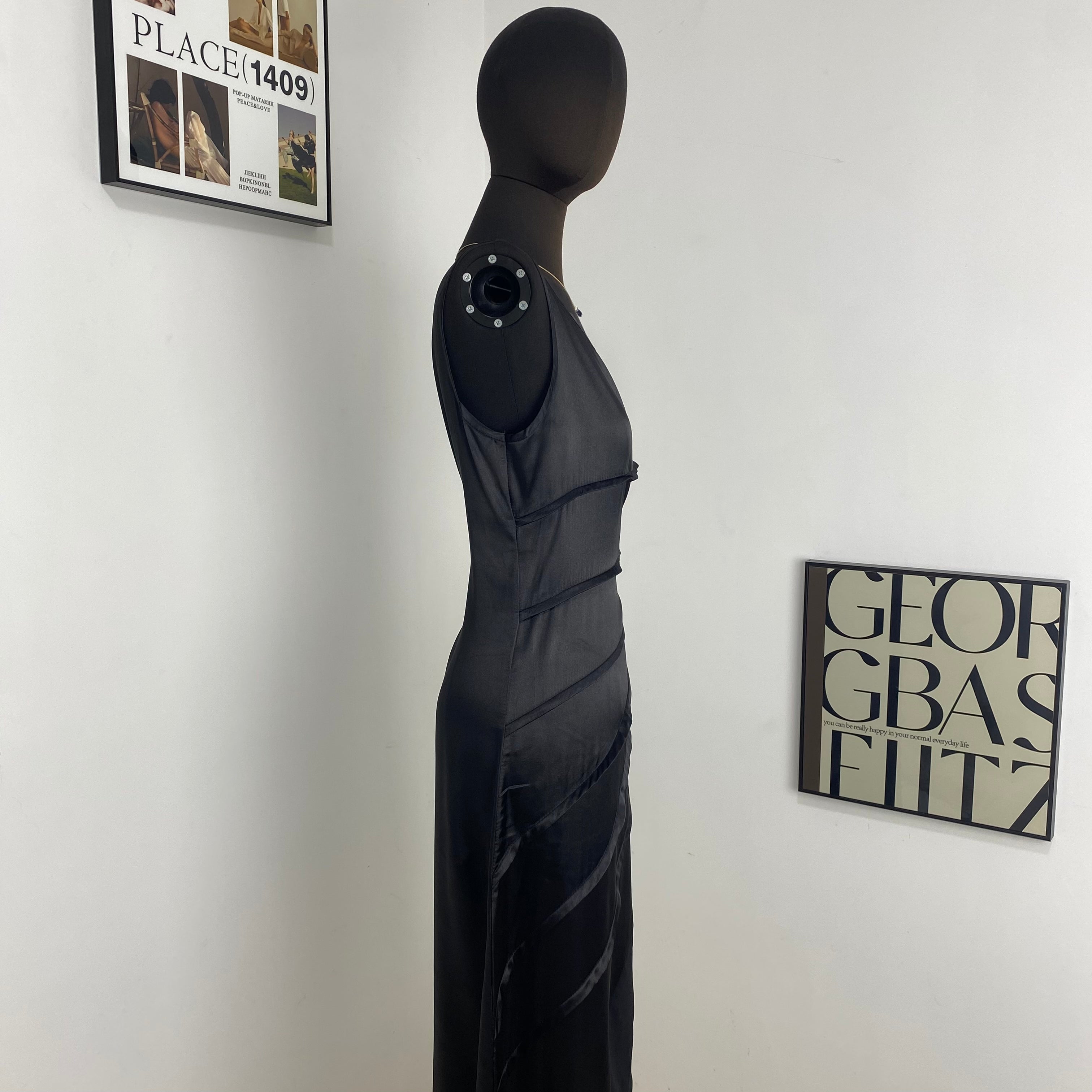 Solid Black Elegant Commuter Skirt