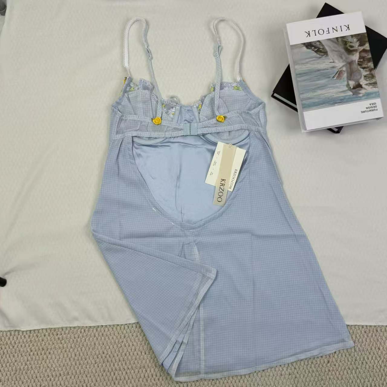 Floral embroidered lace satin bandeau dress