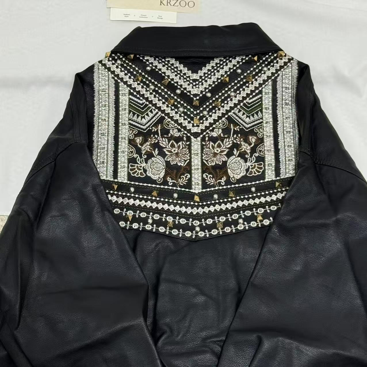 Cool Loose-Fit Biker Jacket with Embroidery