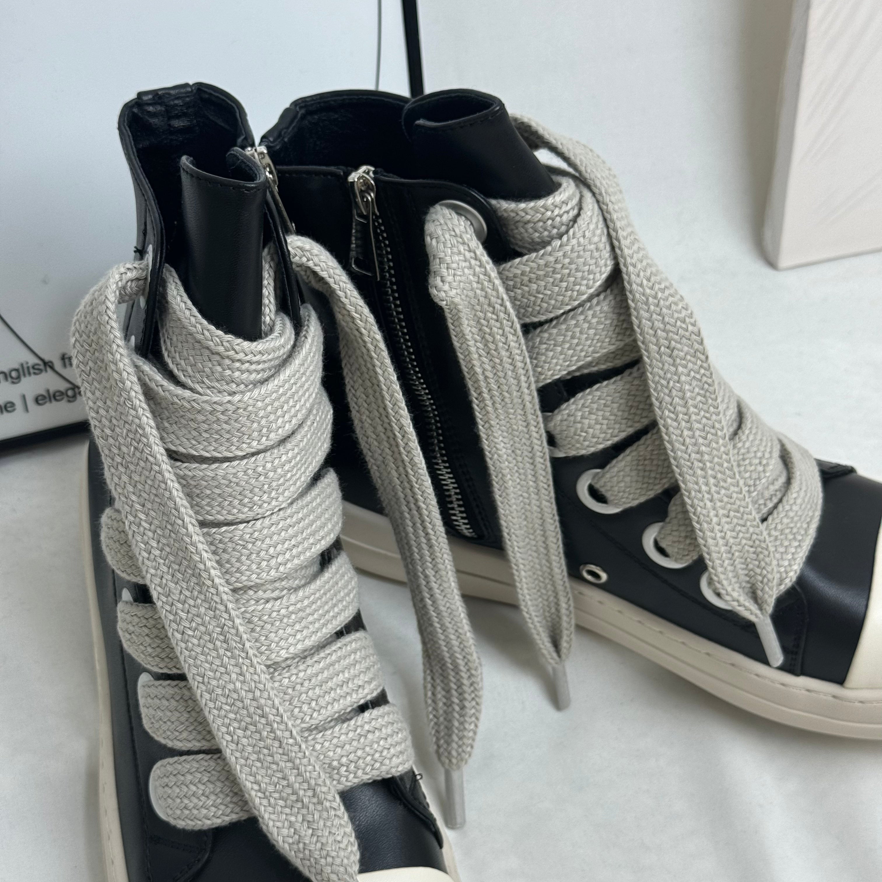 High-top zipper round-toe thick heel