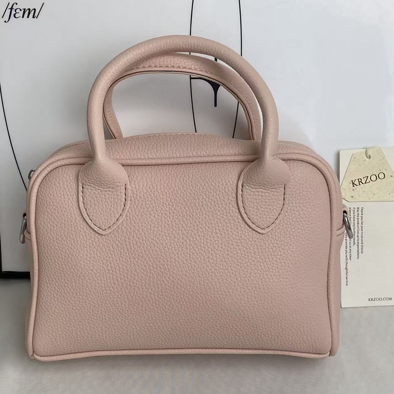 Litchi-patterned shell crossbody bag