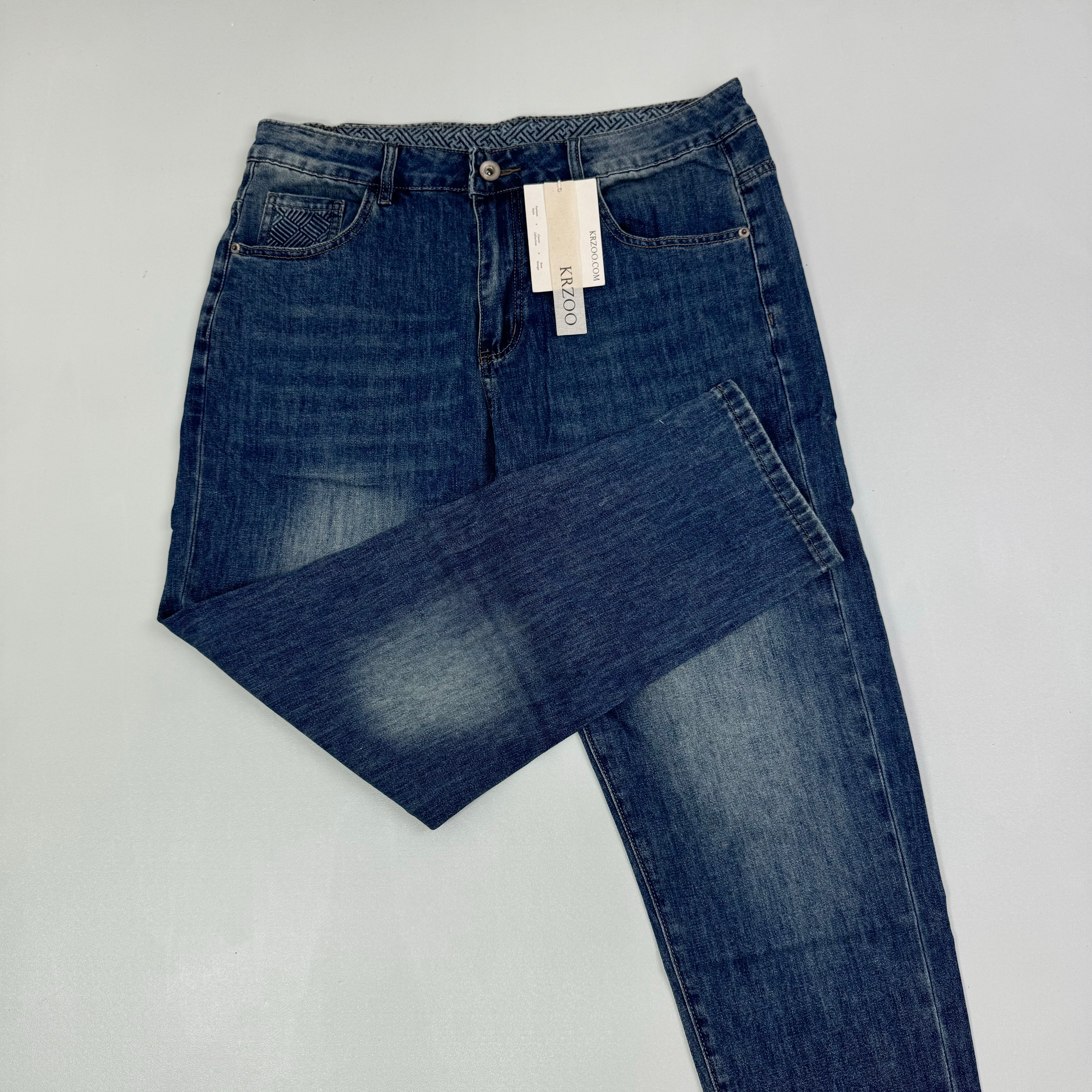 Straight-leg stretchy slim-fit jeans