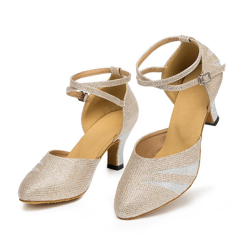 Women's Sparkling Glitter Customized Heel Ballroom Dance Shoes Modern Dance Shoes