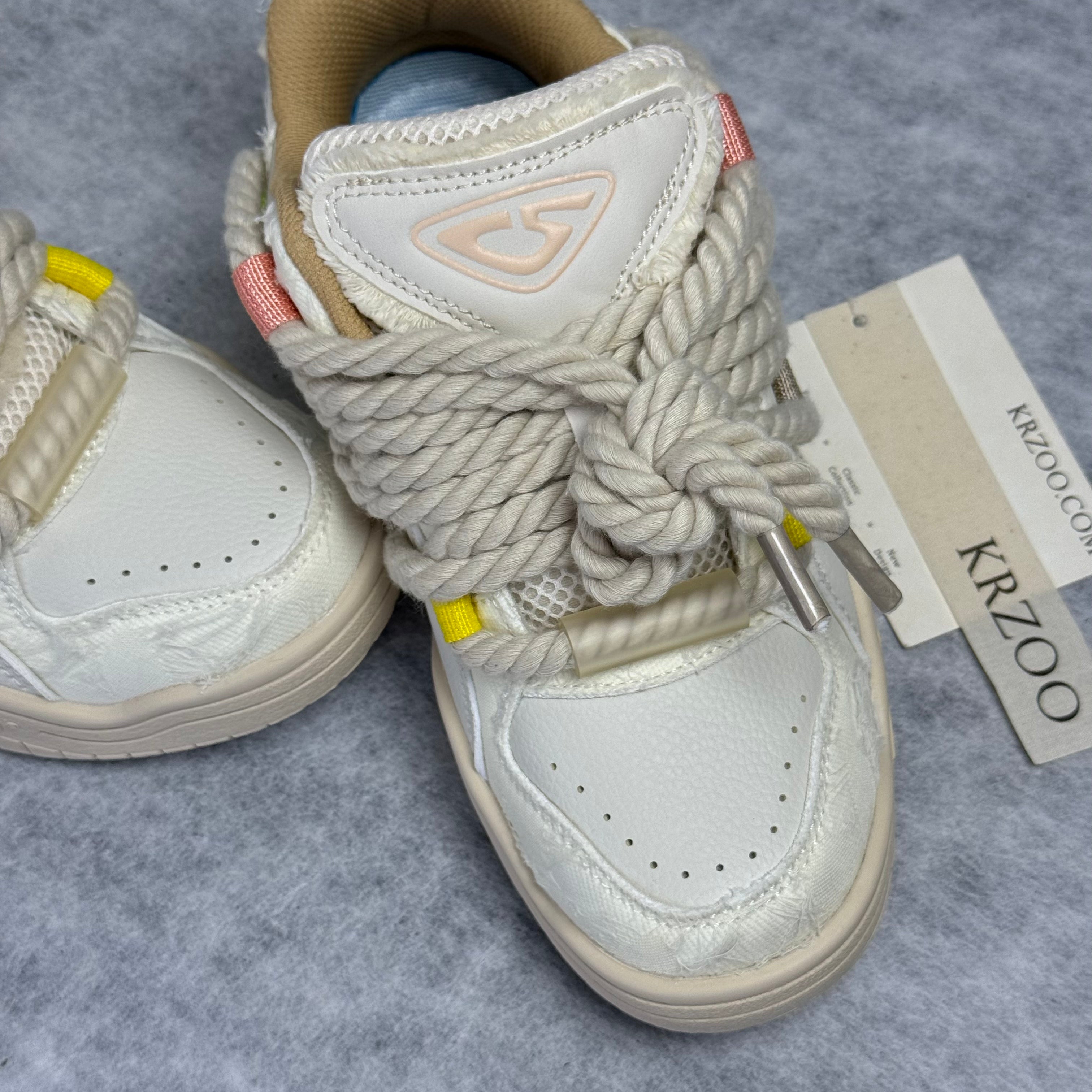 Dirty-braid white loafers