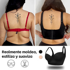 Smoothing Back Push-Up Enhancing Bra-Beige