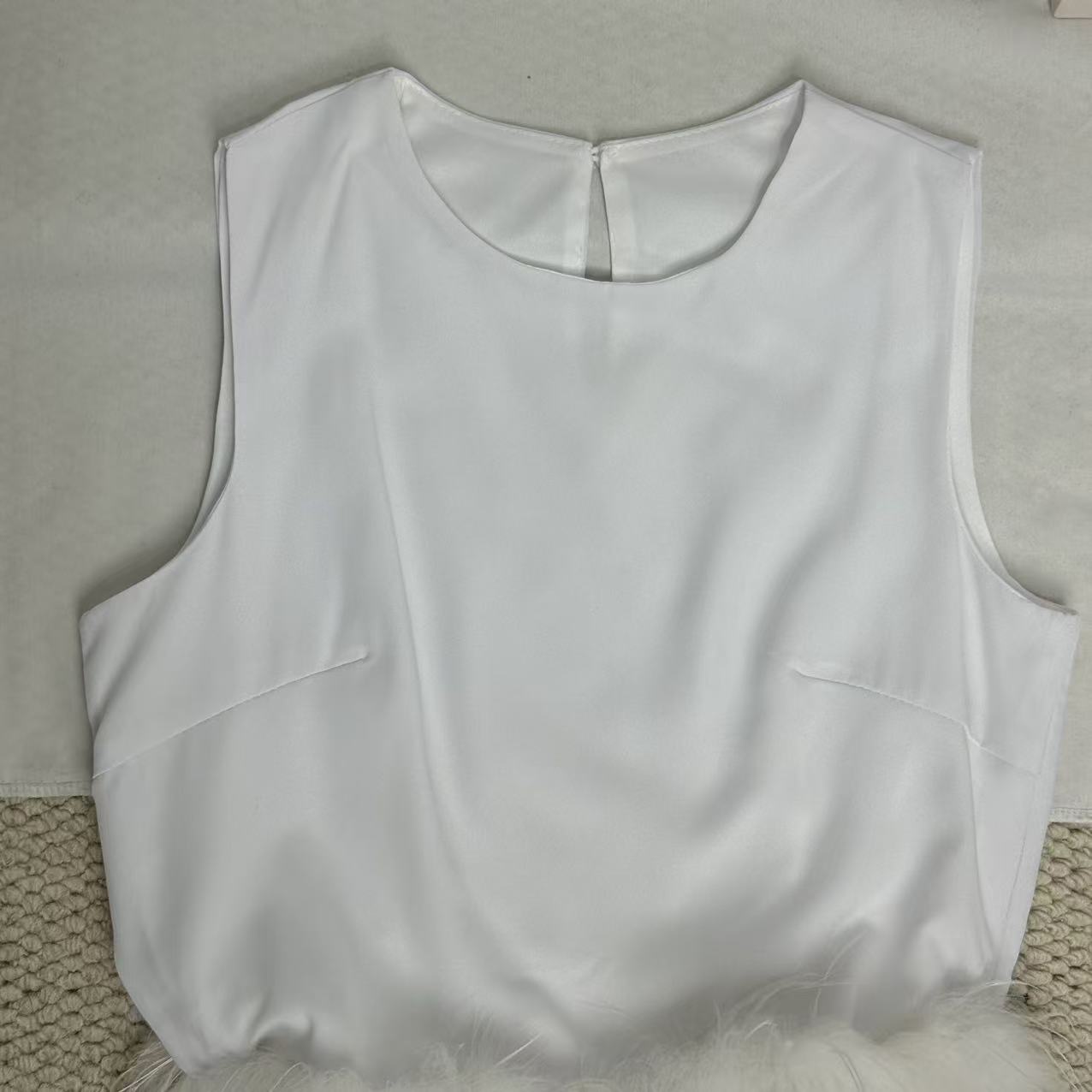 Patchwork Solid Color Crew Neck Top