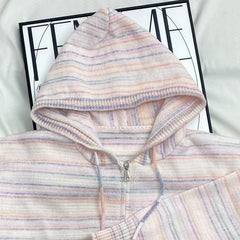 Striped knit cardigan