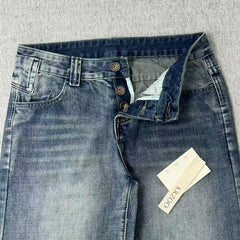 Straight and slightly wide-leg jeans