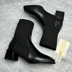 Knitted socks with elastic boots