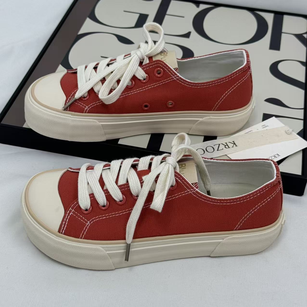 Big-head canvas thick-soled round-toe shoes