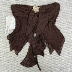 Irregular leaf-shaped sleeveless top with straps