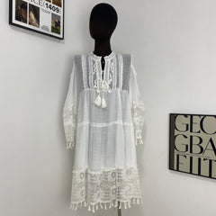 Sweet Lace Tassel Dress