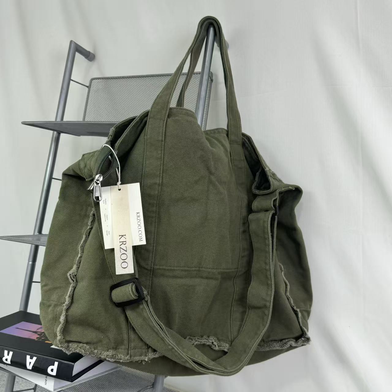 Tote bag with canvas strap