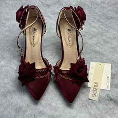 Rose pointed-toe high heels