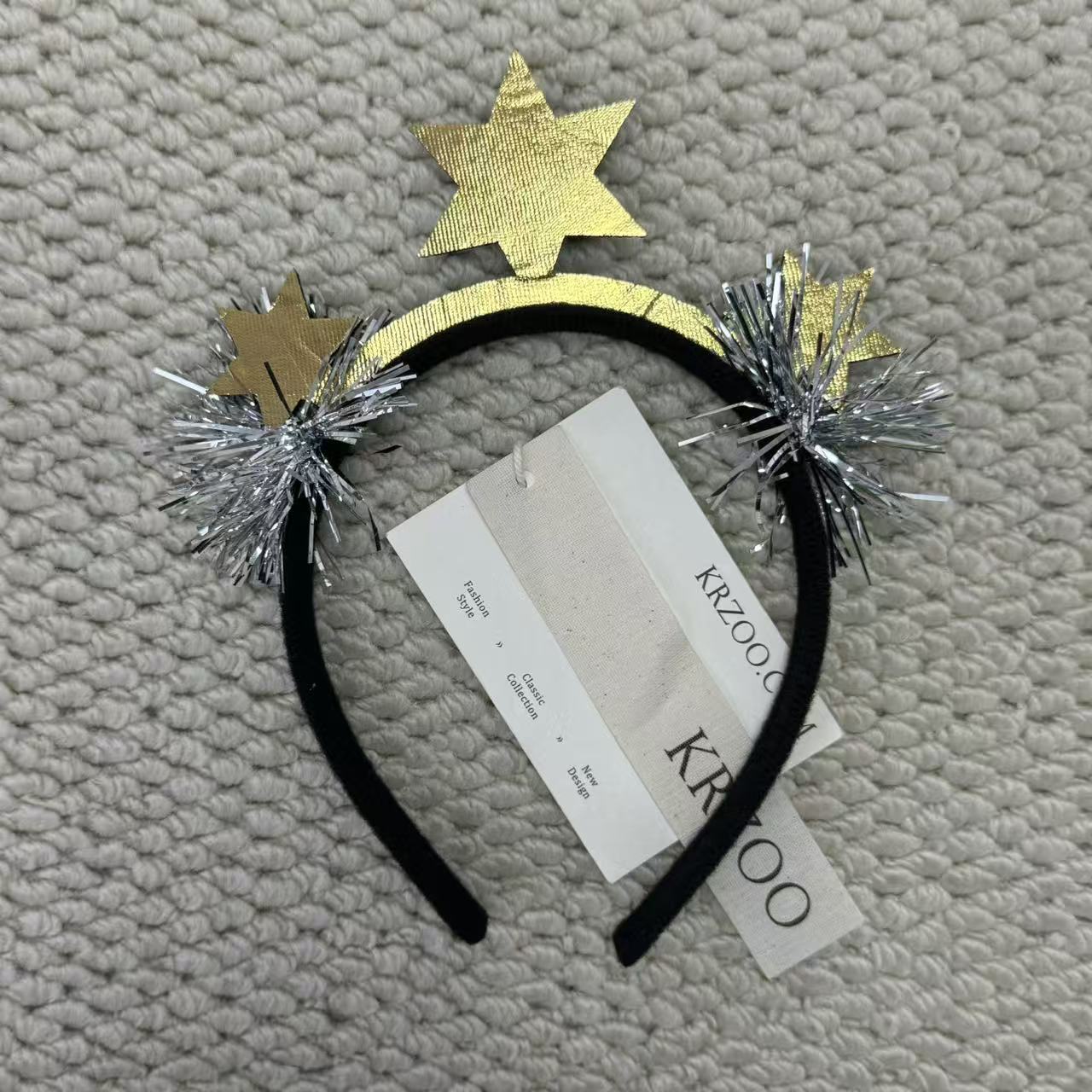 New Year's Eve colored ribbon star headband