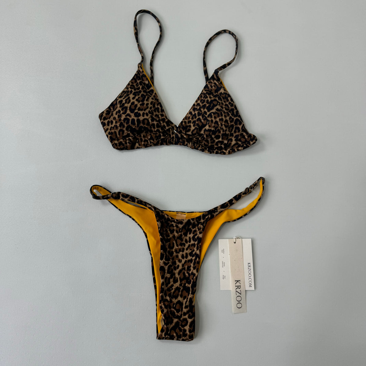 Three-point leopard print swimming suit