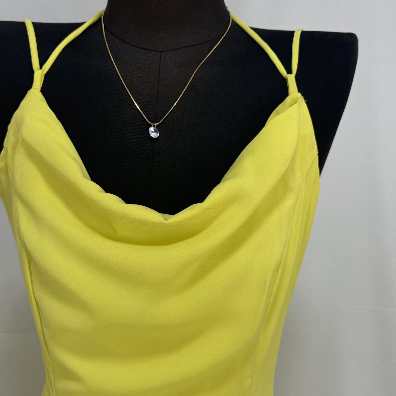 Halter-Neck Backless Mini Skirt