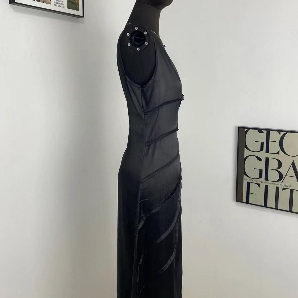 Solid Black Elegant Commuter Skirt