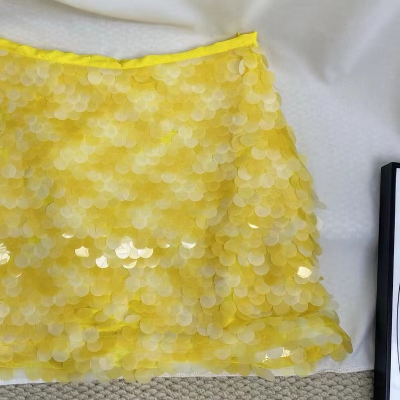 Sequined A-Line Mini Skirt