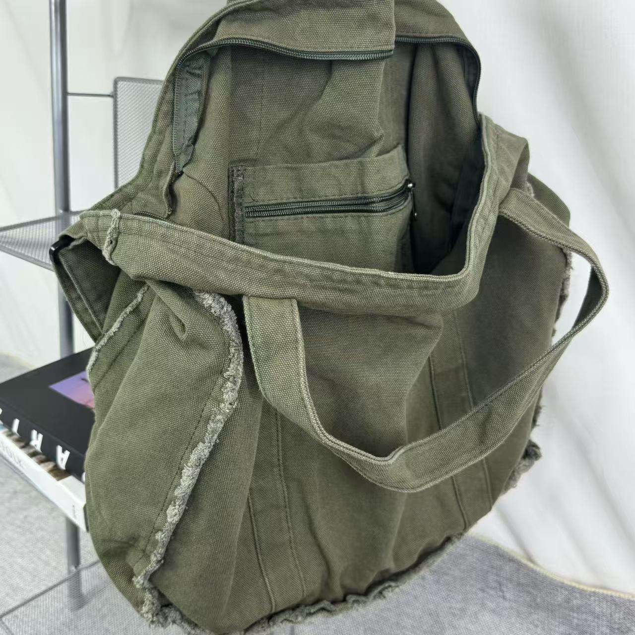 Tote bag with canvas strap