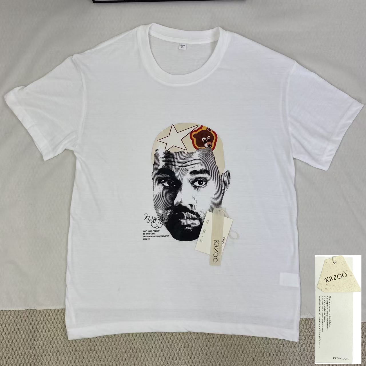 Retro Portrait Print Short-Sleeved T-Shirt