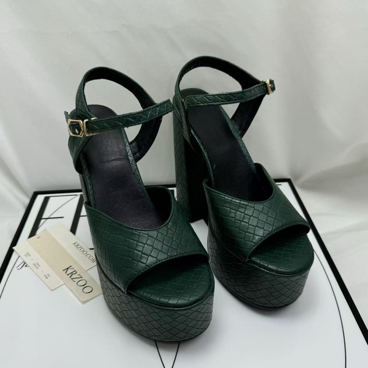 Thick-soled waterproof platform high heels
